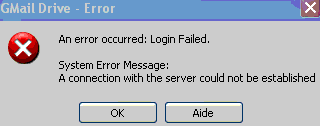gmail drive erreur