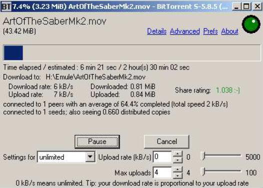 t&eacute;l&eacute;charger un torrent avec bittorrent