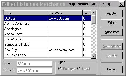 liste des marchands DVD