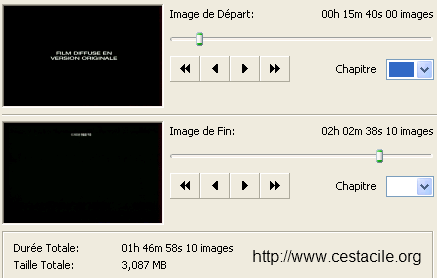 image de d&eacute;part et image de fin