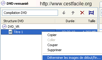 d&eacute;terminer les images de d&eacute;but et de fin
