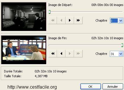images de d&eacute;but et de fin pour couper le dvd