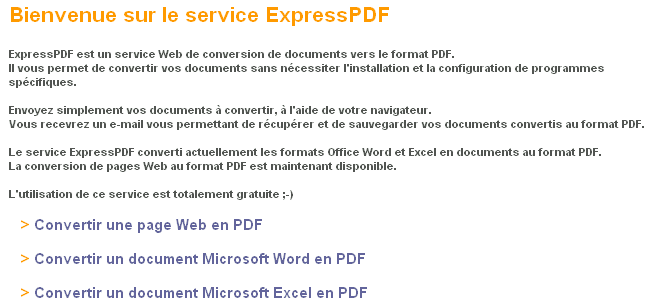 convertir une page web en pdf