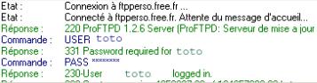 connexion &agrave; un serveur ftp
