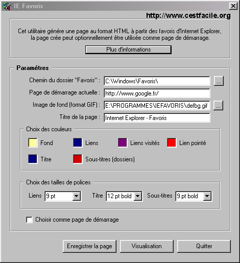 iefavoris favoris en page html