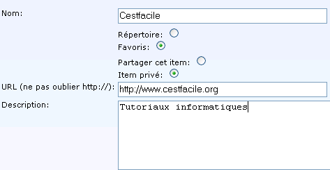 ajouter favoris
