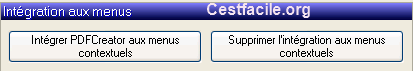 int&eacute;grer ou supprimer pdfcreator du menu contextuel