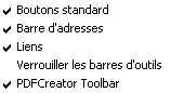 activer masquer toolbar pdf creator internet explorer