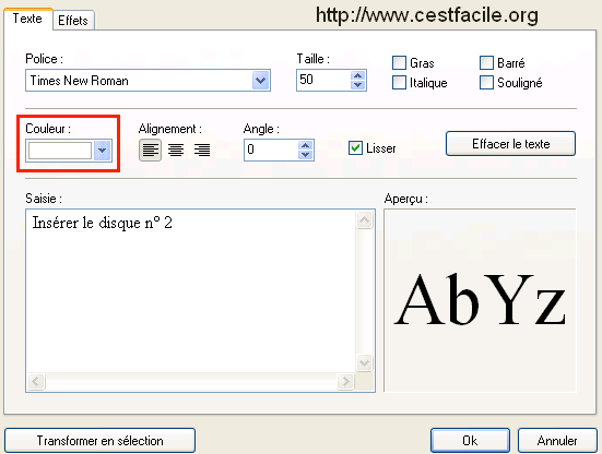 couleur du texte