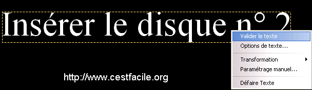 valider le texte sur une image
