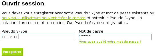 ouvrir une session skype