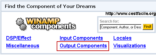 winamp output components
