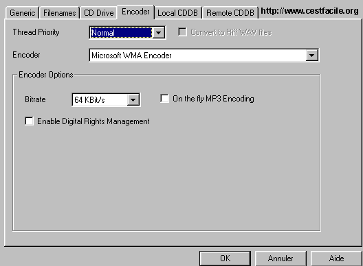 encoder en WMA avec Cdex