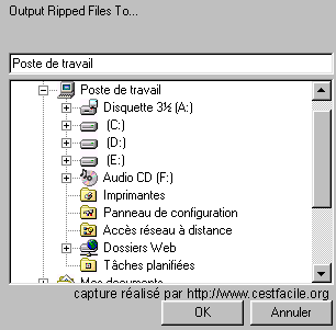 choix du dossier de destination